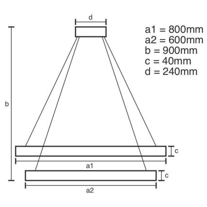 Lampadario a sospensione con filo LED dimmerabile LED/100W/230V 3000-6500K diametro 80 cm + telecomando