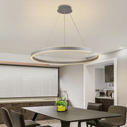 Lampadario a sospensione con filo LED dimmerabile LED/100W/230V 3000-6500K diametro 80 cm + telecomando