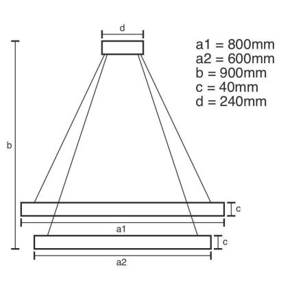 Lampadario a sospensione con filo LED dimmerabile LED/100W/230V 3000-6500K + telecomando