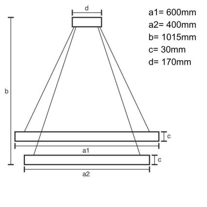Lampadario a sospensione con filo LED dimmerabile LED/100W/230V 3000-6500K + telecomando