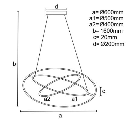 Lampadario a sospensione con filo LED dimmerabile LED/105W/230V 3000-6500K + telecomando