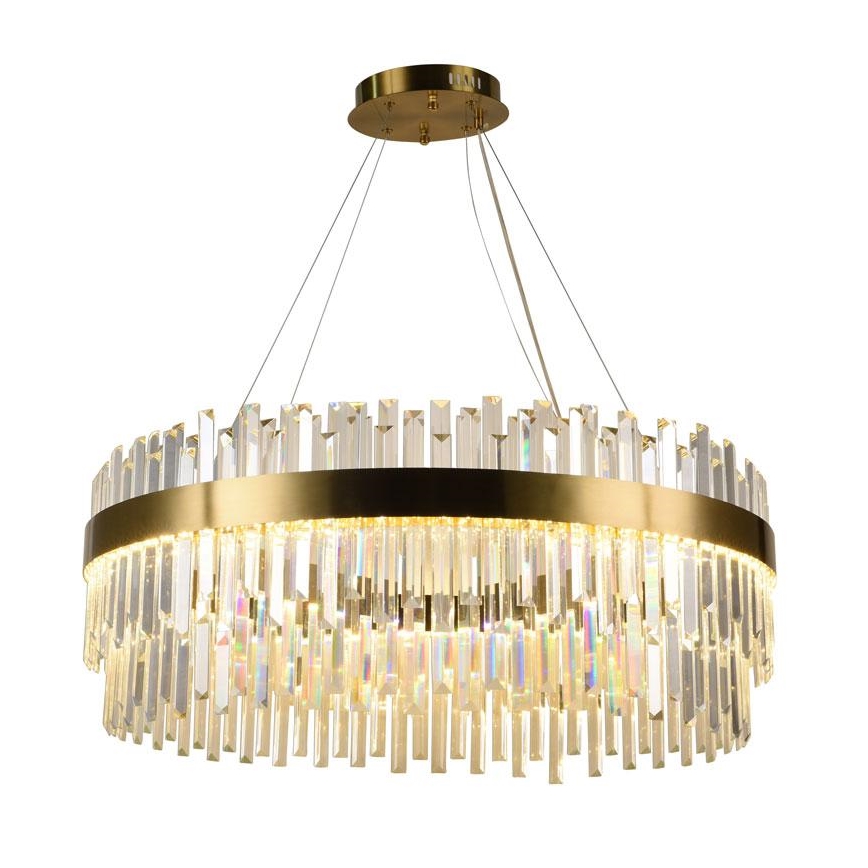 LED Dimmerabile cristallo lampadario su filo LED/110W/230V 3000-6500K oro + telecomando