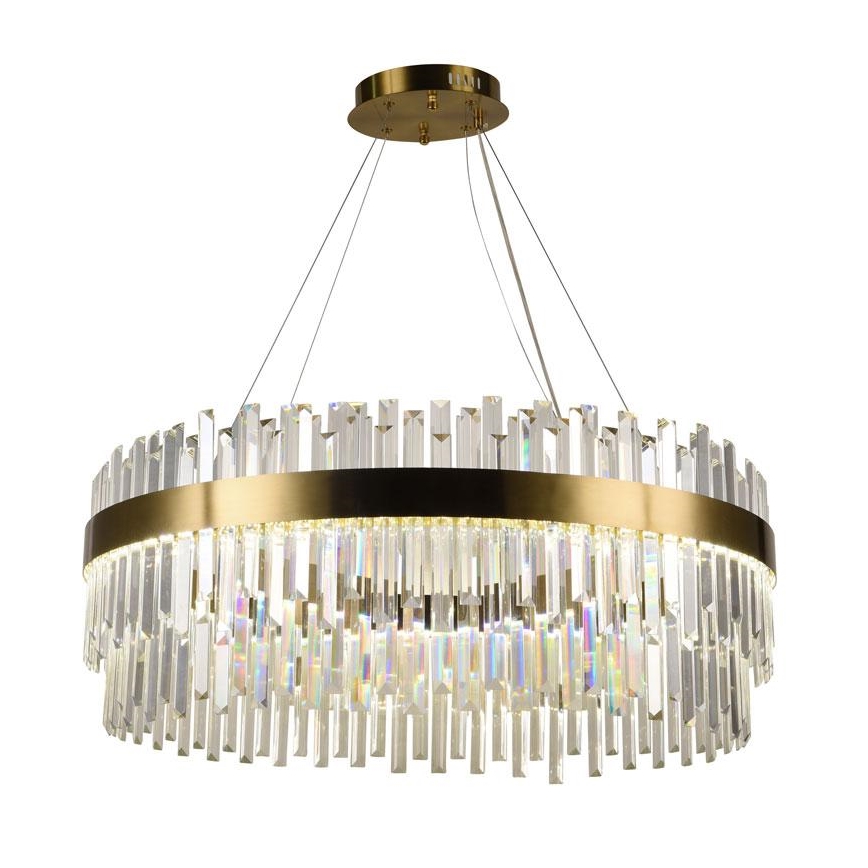 LED Dimmerabile cristallo lampadario su filo LED/110W/230V 3000-6500K oro + telecomando