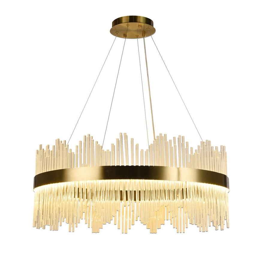 LED Dimmerabile cristallo lampadario su filo LED/110W/230V 3000-6500K oro + telecomando