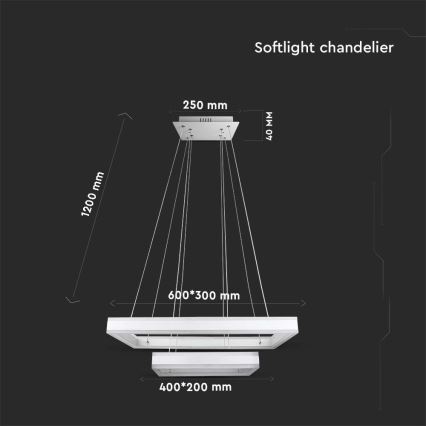 Lampadario a sospensione con filo LED dimmerabile LED/113W/230V 3000K bianco