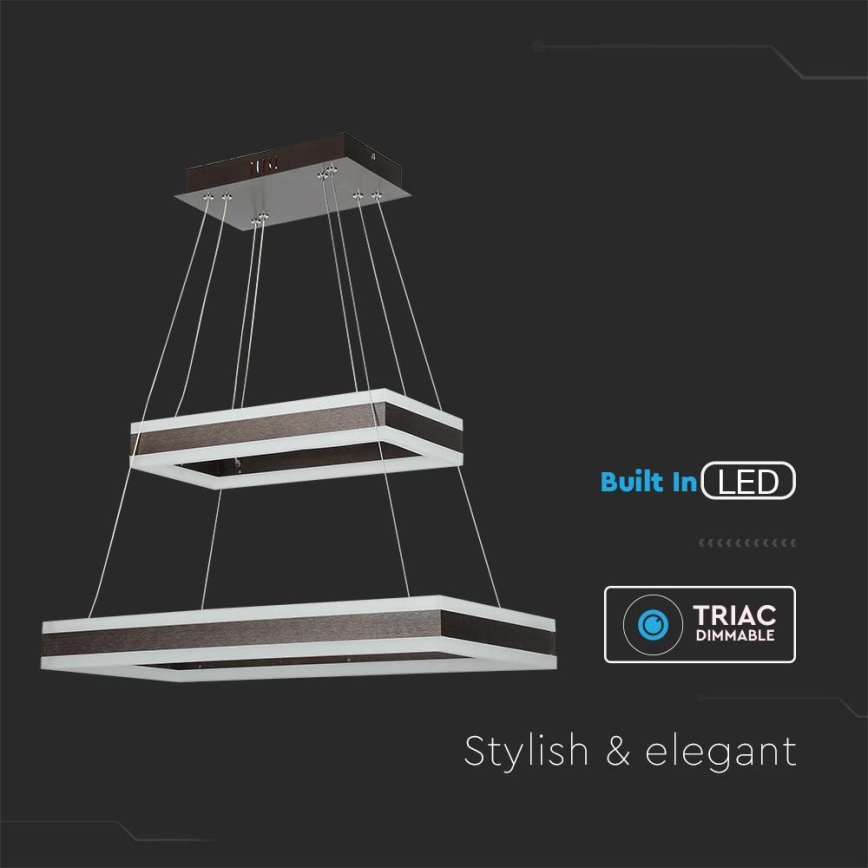 Lampadario a sospensione con filo LED dimmerabile LED/113W/230V 3000K marrone