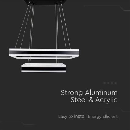 Lampadario a sospensione con filo LED dimmerabile LED/113W/230V 3000K nero