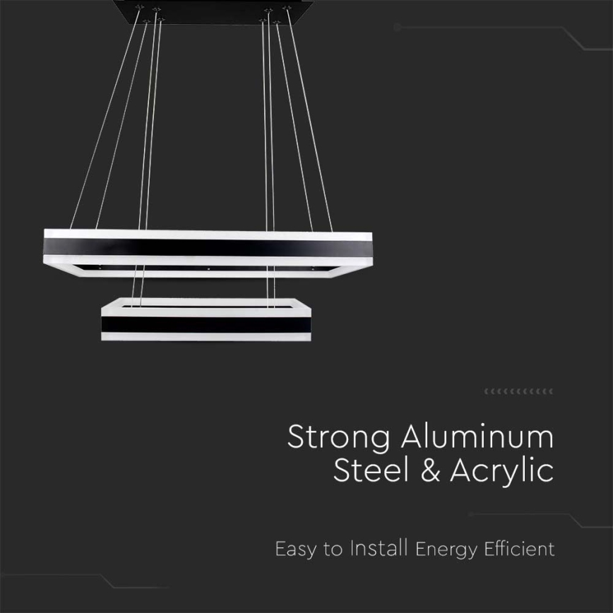Lampadario a sospensione con filo LED dimmerabile LED/113W/230V 3000K nero