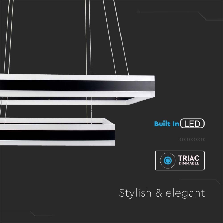 Lampadario a sospensione con filo LED dimmerabile LED/113W/230V 3000K nero