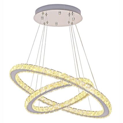 LED Dimmerabile cristallo lampadario su filo LED/115W/230V 3000-6500K argento + telecomando