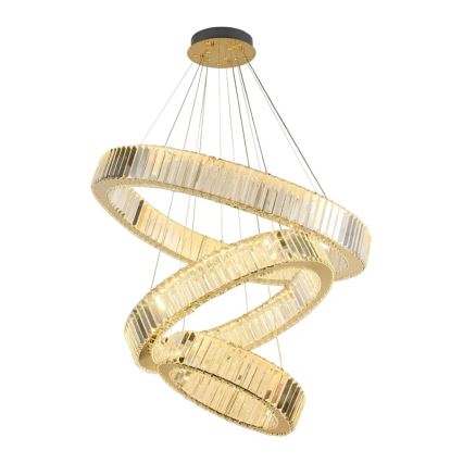 LED Dimmerabile cristallo lampadario su filo LED/115W/230V 3000-6500K cromo/oro + telecomando