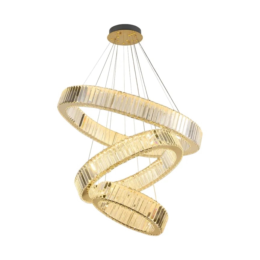 LED Dimmerabile cristallo lampadario su filo LED/115W/230V 3000-6500K cromo/oro + telecomando