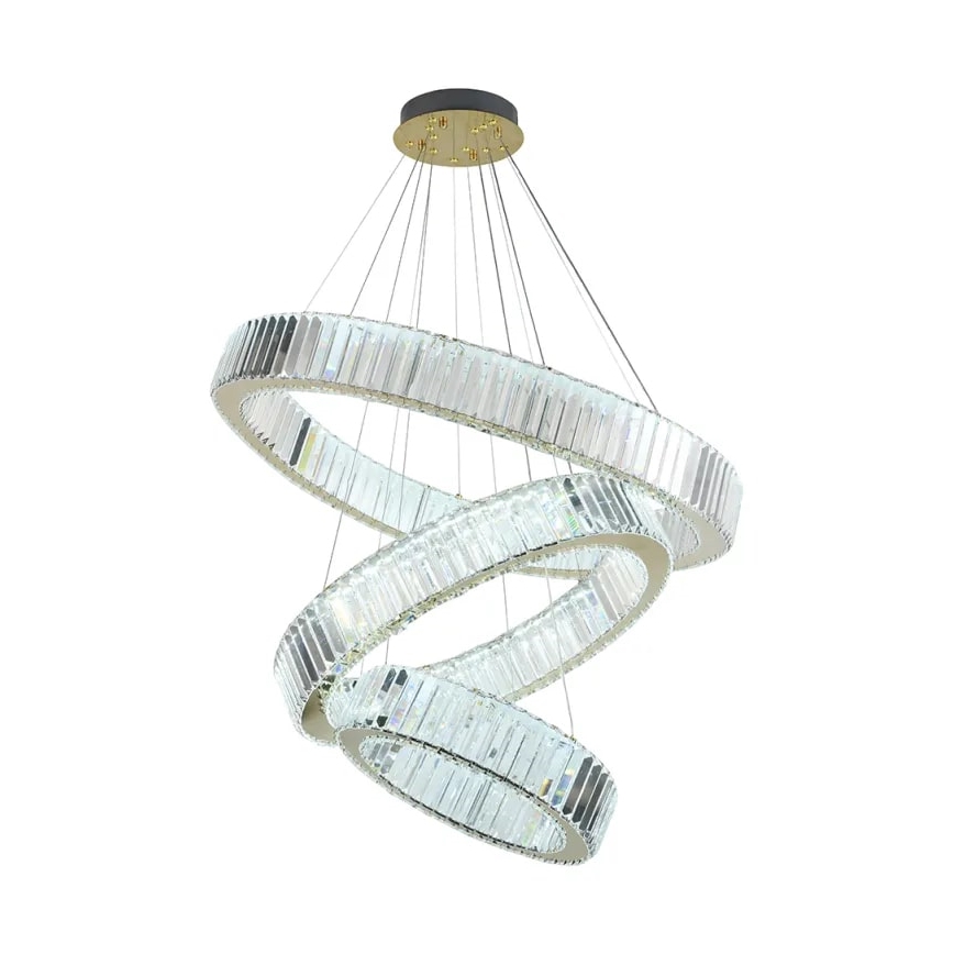 LED Dimmerabile cristallo lampadario su filo LED/115W/230V 3000-6500K cromo/oro + telecomando