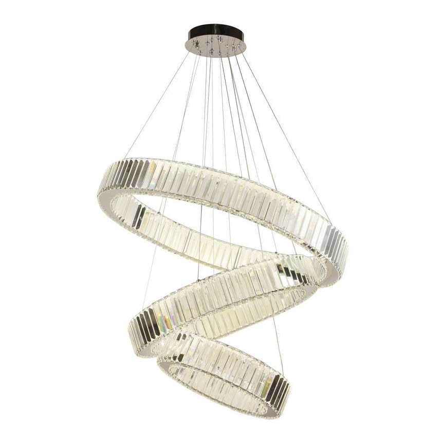 LED Lampadario di cristallo dimmerabile a filo LED/115W/230V 3000-6500K cromo lucido + telecomando