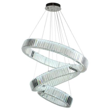 LED Lampadario di cristallo dimmerabile a filo LED/115W/230V 3000-6500K cromo lucido + telecomando
