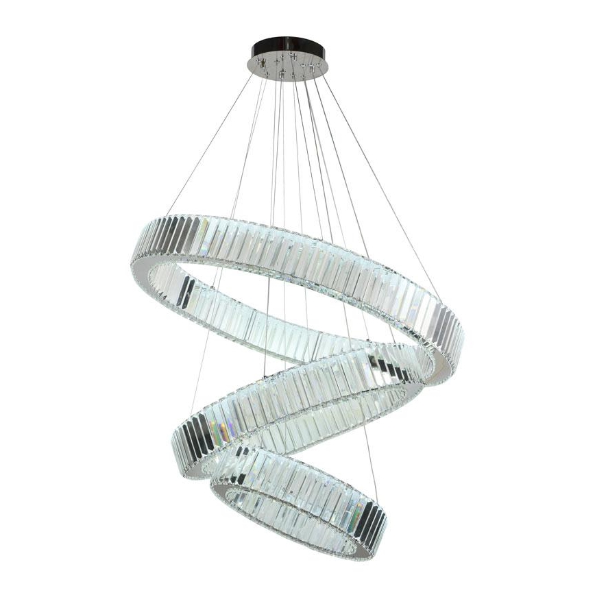 LED Lampadario di cristallo dimmerabile a filo LED/115W/230V 3000-6500K cromo lucido + telecomando