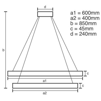 Lampadario a sospensione con filo LED dimmerabile LED/120W/230V 3000-6500K diametro 60 cm + telecomando