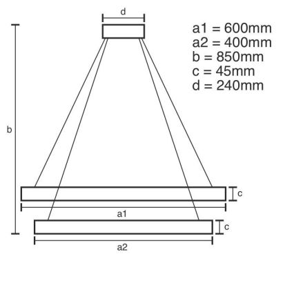 Lampadario a sospensione con filo LED dimmerabile LED/120W/230V 3000-6500K diametro 60 cm + telecomando