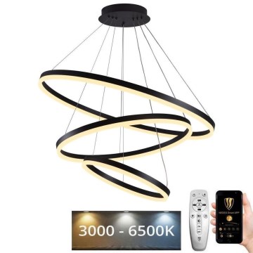 Lampadario a sospensione con filo LED dimmerabile LED/125W/230V 3000-6500K diametro 80 cm + telecomando