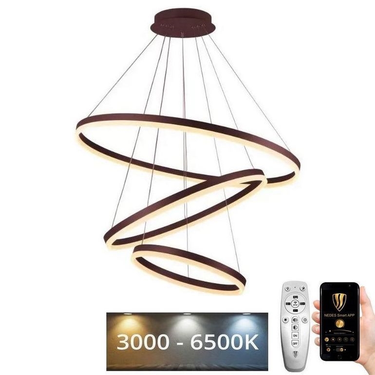 Lampadario a sospensione con filo LED dimmerabile LED/125W/230V 3000-6500K diametro 80 cm + telecomando