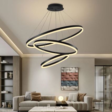 Lampadario a sospensione con filo LED dimmerabile LED/125W/230V 3000-6500K diametro 80 cm + telecomando
