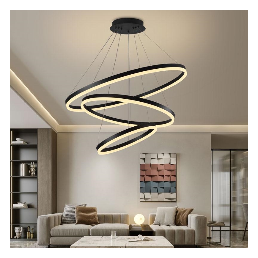 Lampadario a sospensione con filo LED dimmerabile LED/125W/230V 3000-6500K diametro 80 cm + telecomando