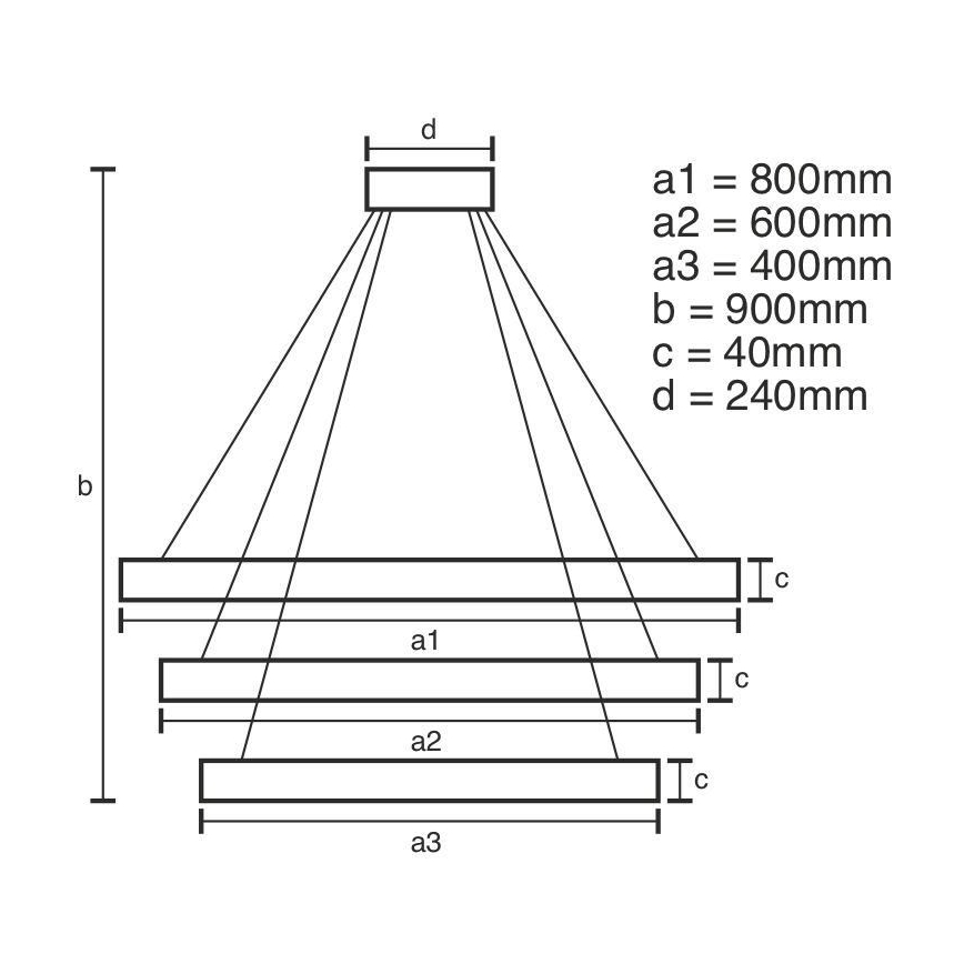 Lampadario a sospensione con filo LED dimmerabile LED/125W/230V 3000-6500K diametro 80 cm + telecomando