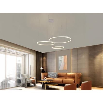 Lampadario a sospensione con filo LED dimmerabile LED/125W/230V 3000-6500K + telecomando