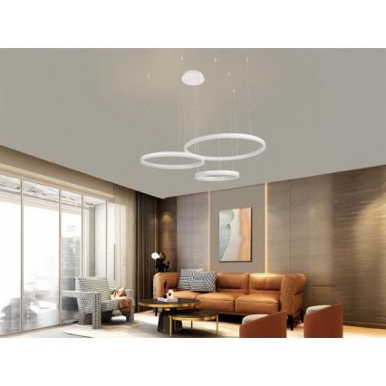 Lampadario a sospensione con filo LED dimmerabile LED/125W/230V 3000-6500K + telecomando
