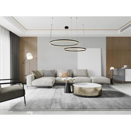 Lampadario a sospensione con filo LED dimmerabile LED/128W/230V 3000-6500K diametro 100 cm + telecomando