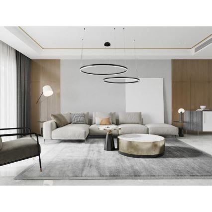 Lampadario a sospensione con filo LED dimmerabile LED/128W/230V 3000-6500K diametro 100 cm + telecomando