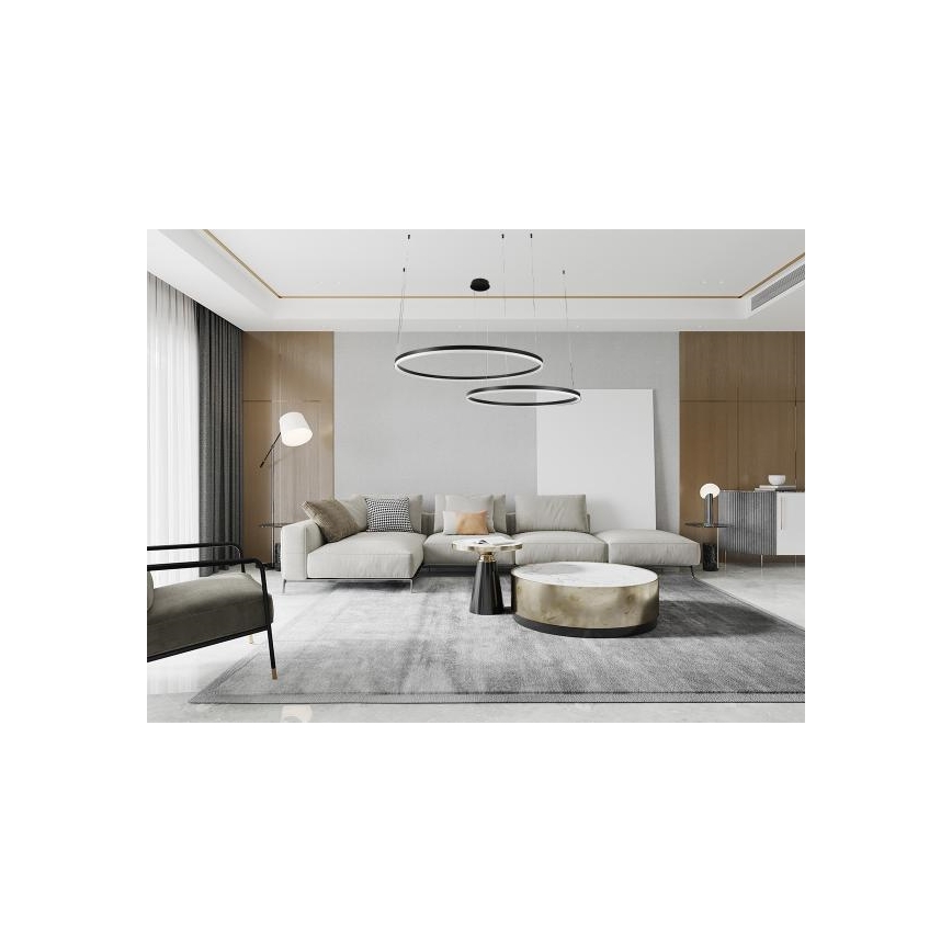 Lampadario a sospensione con filo LED dimmerabile LED/128W/230V 3000-6500K diametro 100 cm + telecomando