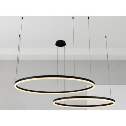 Lampadario a sospensione con filo LED dimmerabile LED/128W/230V 3000-6500K diametro 100 cm + telecomando