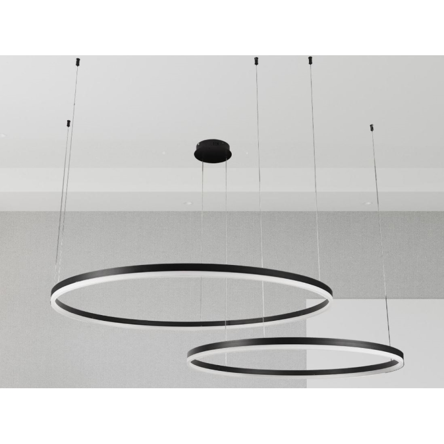 Lampadario a sospensione con filo LED dimmerabile LED/128W/230V 3000-6500K diametro 100 cm + telecomando