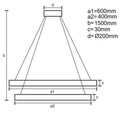 Lampadario a sospensione con filo LED dimmerabile LED/130W/230V 3000-6500K + telecomando