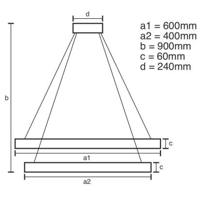 Lampadario a sospensione con filo LED dimmerabile LED/135W/230V 3000-6500K + telecomando