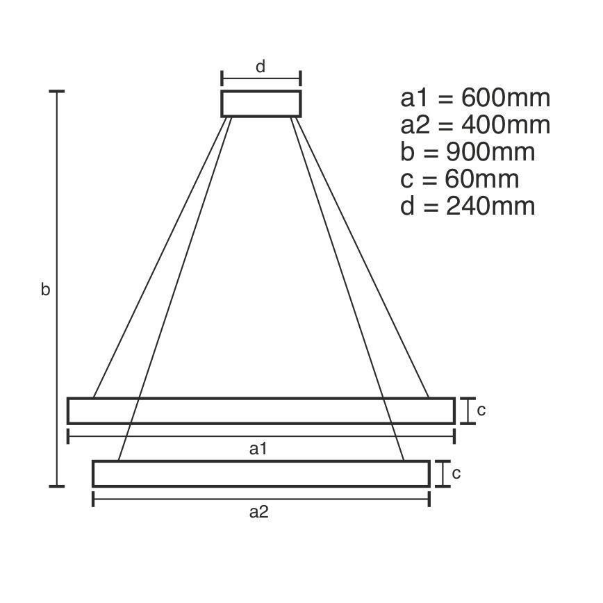 Lampadario a sospensione con filo LED dimmerabile LED/135W/230V 3000-6500K + telecomando