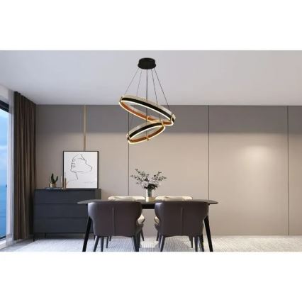 Lampadario a sospensione con filo LED dimmerabile LED/140W/230V 3000-6500K diametro 60 cm + telecomando
