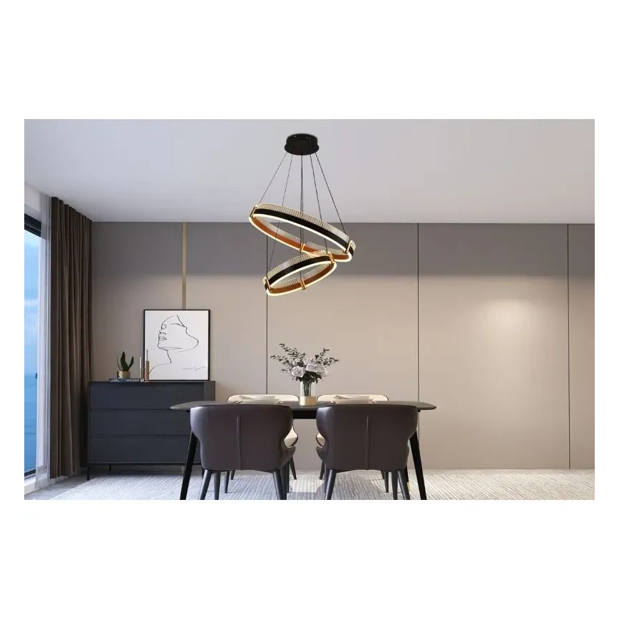 Lampadario a sospensione con filo LED dimmerabile LED/140W/230V 3000-6500K diametro 60 cm + telecomando