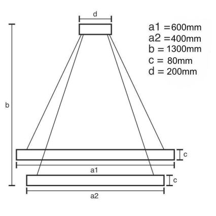 Lampadario a sospensione con filo LED dimmerabile LED/140W/230V 3000-6500K diametro 60 cm + telecomando