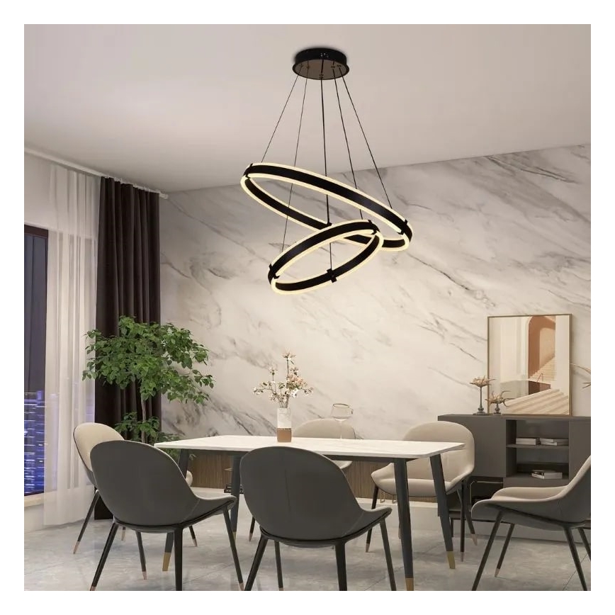 Lampadario a sospensione con filo LED dimmerabile LED/140W/230V 3000-6500K + telecomando