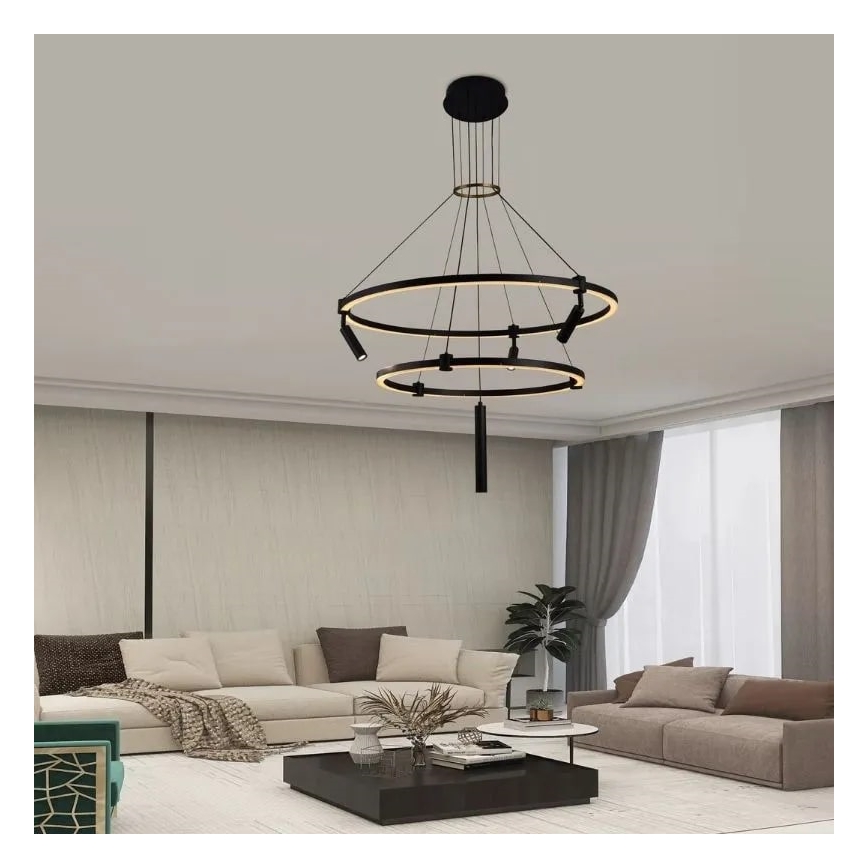 Lampadario a sospensione con filo LED dimmerabile LED/140W/230V 3000-6500K + telecomando