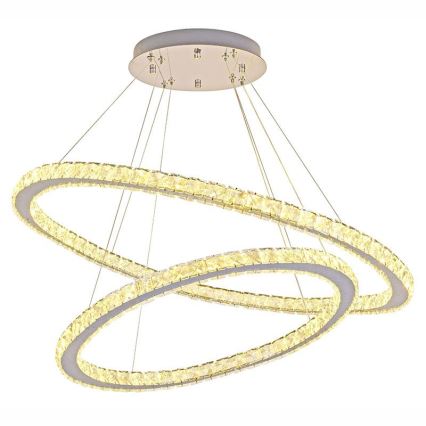 LED Dimmerabile cristallo lampadario su filo LED/160W/230V 3000-6500K argento + telecomando