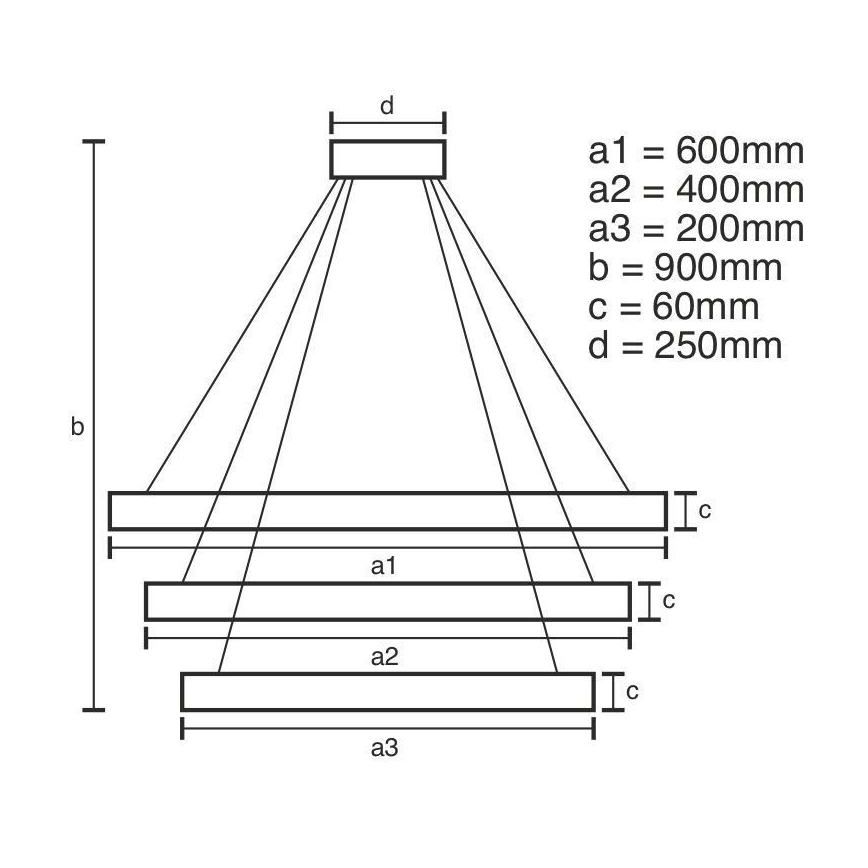 Lampadario a sospensione con filo LED dimmerabile LED/165W/230V 3000-6500K diametro 60 cm + telecomando