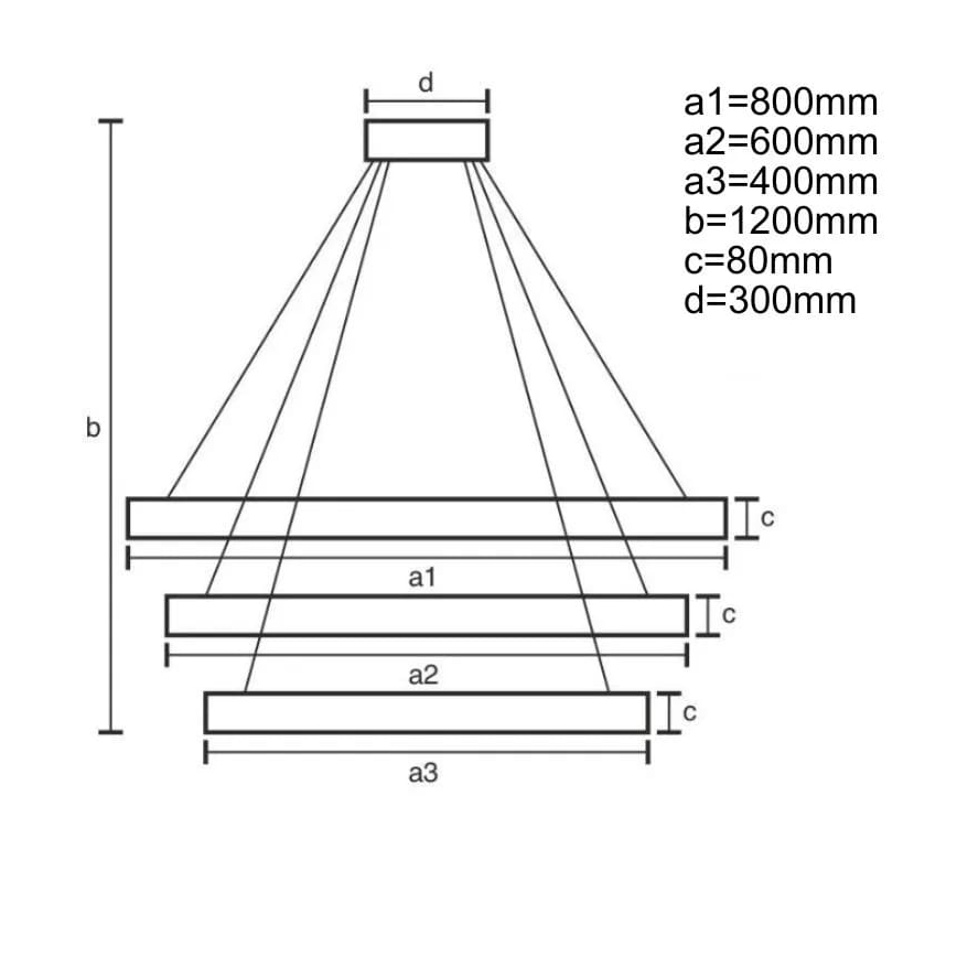 Lampadario a sospensione con filo LED dimmerabile LED/170W/230V 3000-6500K + telecomando