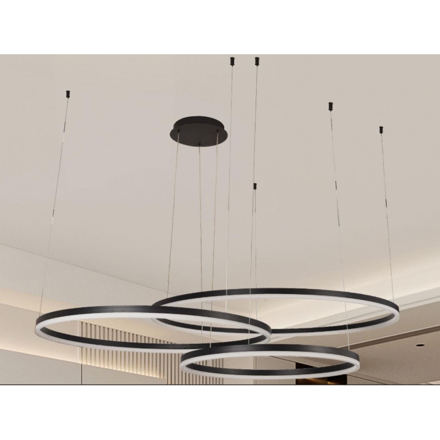 Lampadario a sospensione con filo LED dimmerabile LED/170W/230V 3000-6500K diametro 100 cm + telecomando