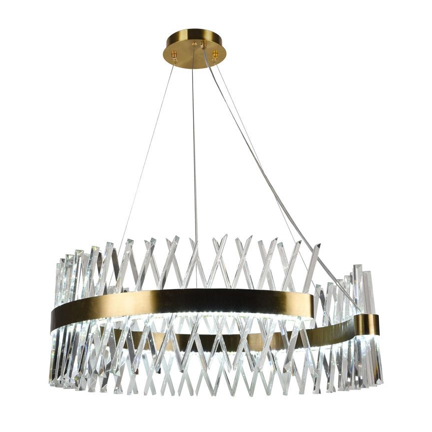 LED Dimmerabile cristallo lampadario su filo LED/175W/230V 3000-6500K oro + telecomando