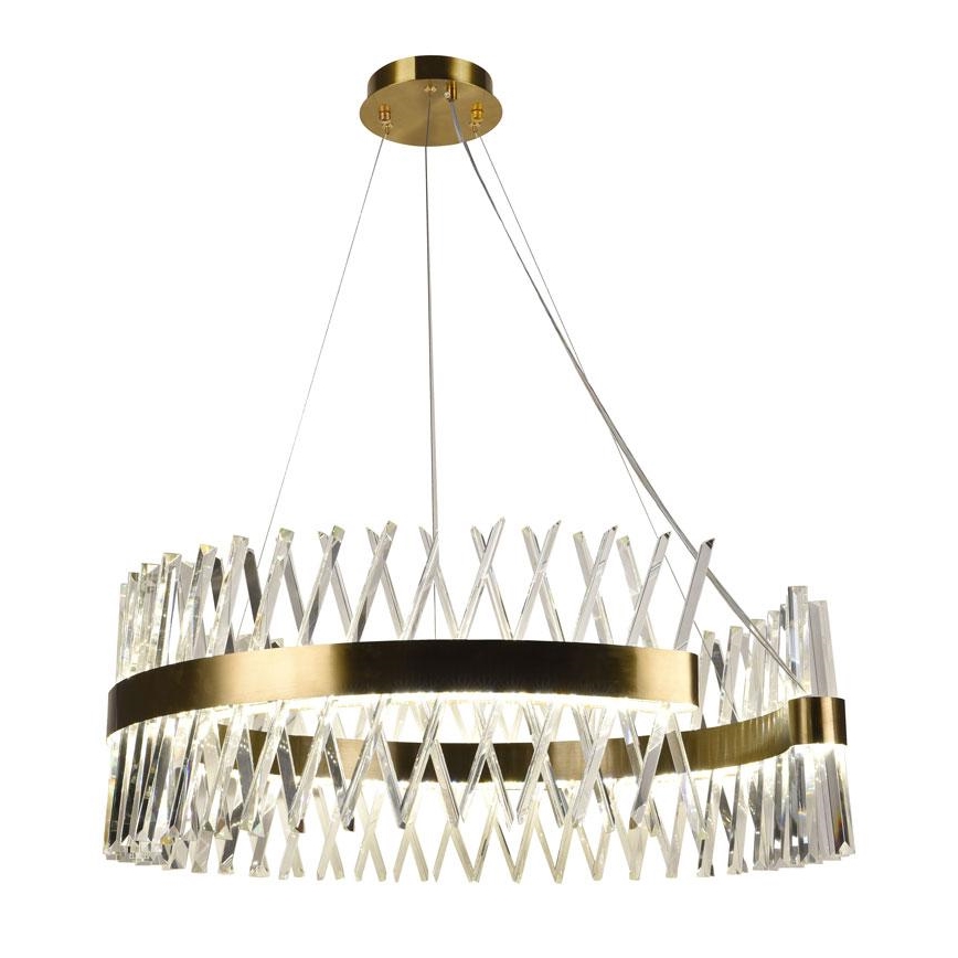 LED Dimmerabile cristallo lampadario su filo LED/175W/230V 3000-6500K oro + telecomando