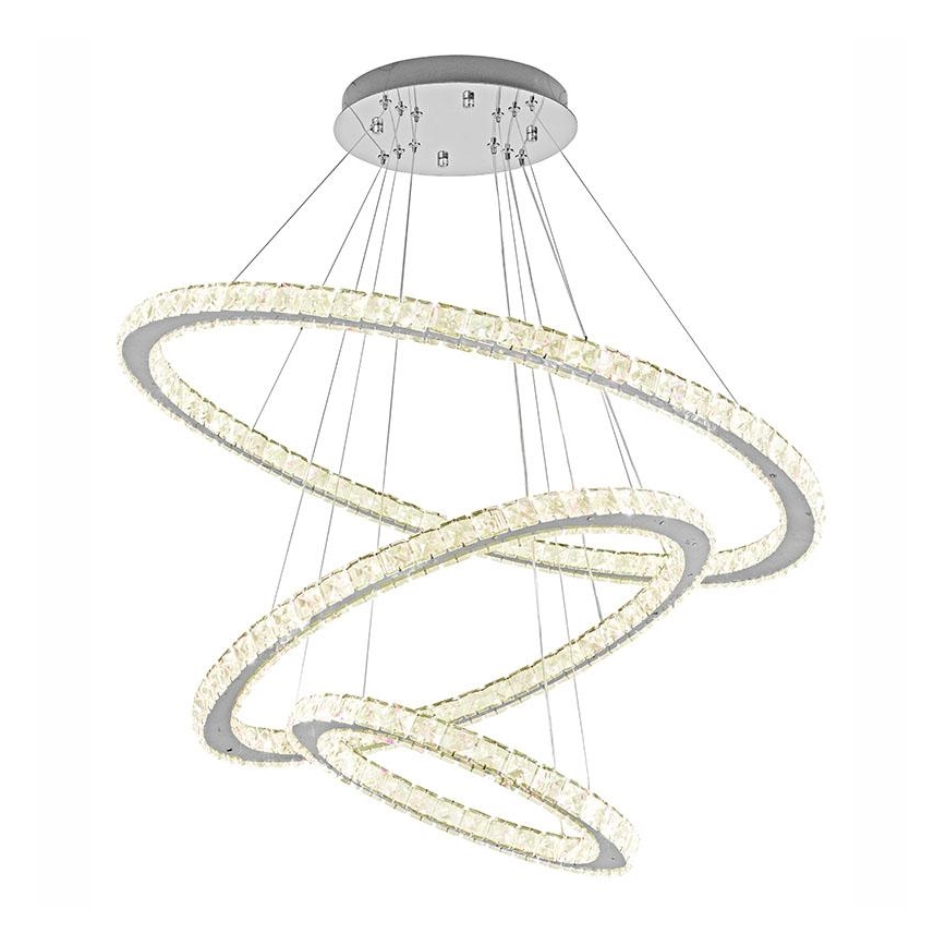 LED Dimmerabile cristallo lampadario su filo LED/210W/230V 3000-6500K argento + telecomando