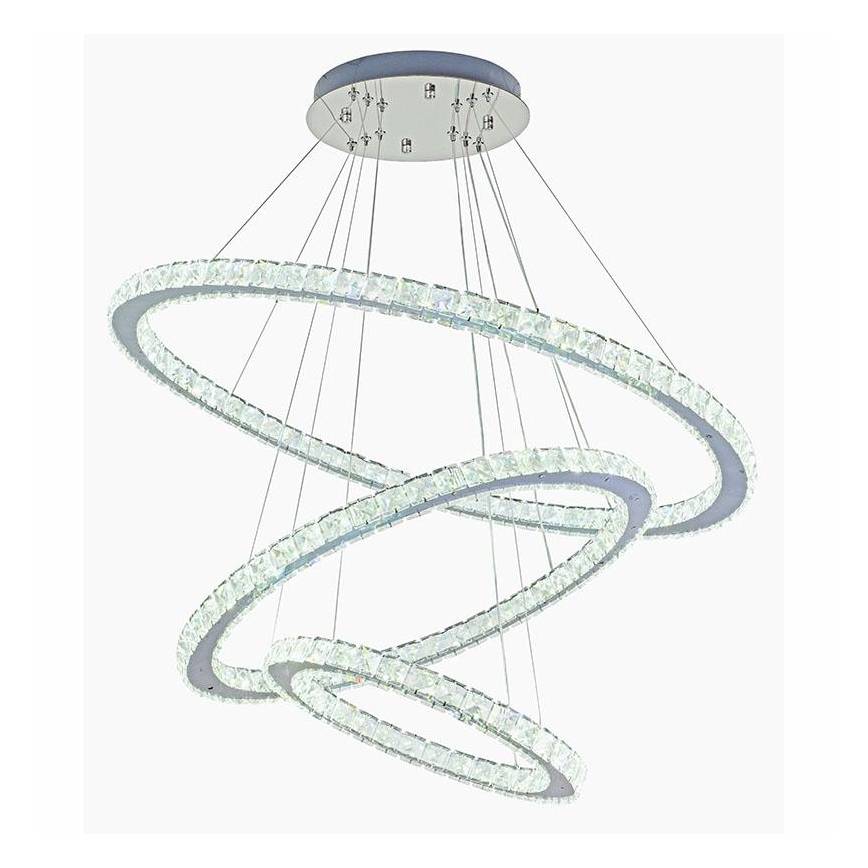 LED Dimmerabile cristallo lampadario su filo LED/210W/230V 3000-6500K argento + telecomando